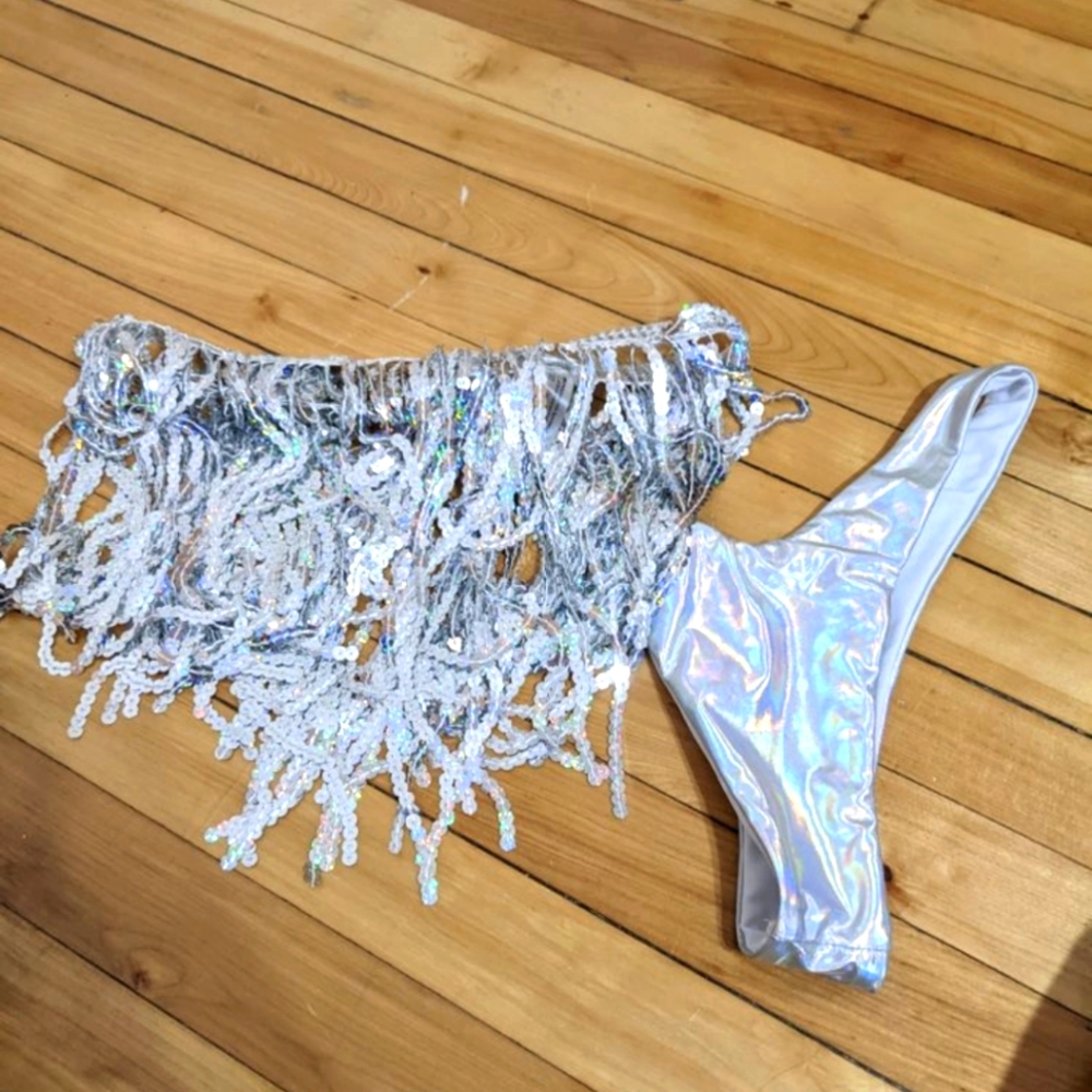 Reflective material thing and mini skirt (new never used)